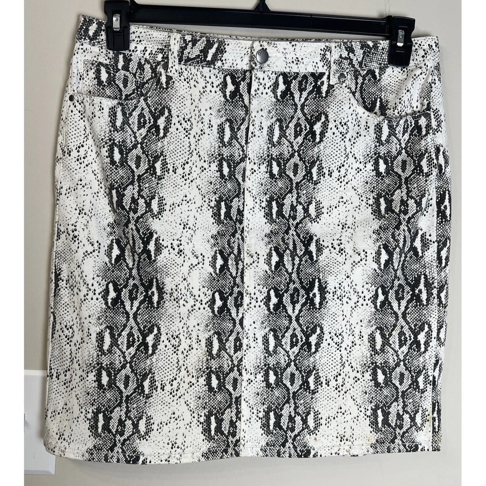 d. jeans Women Size 16 Snakeskin Cotton Blend Stretch Casual Midi